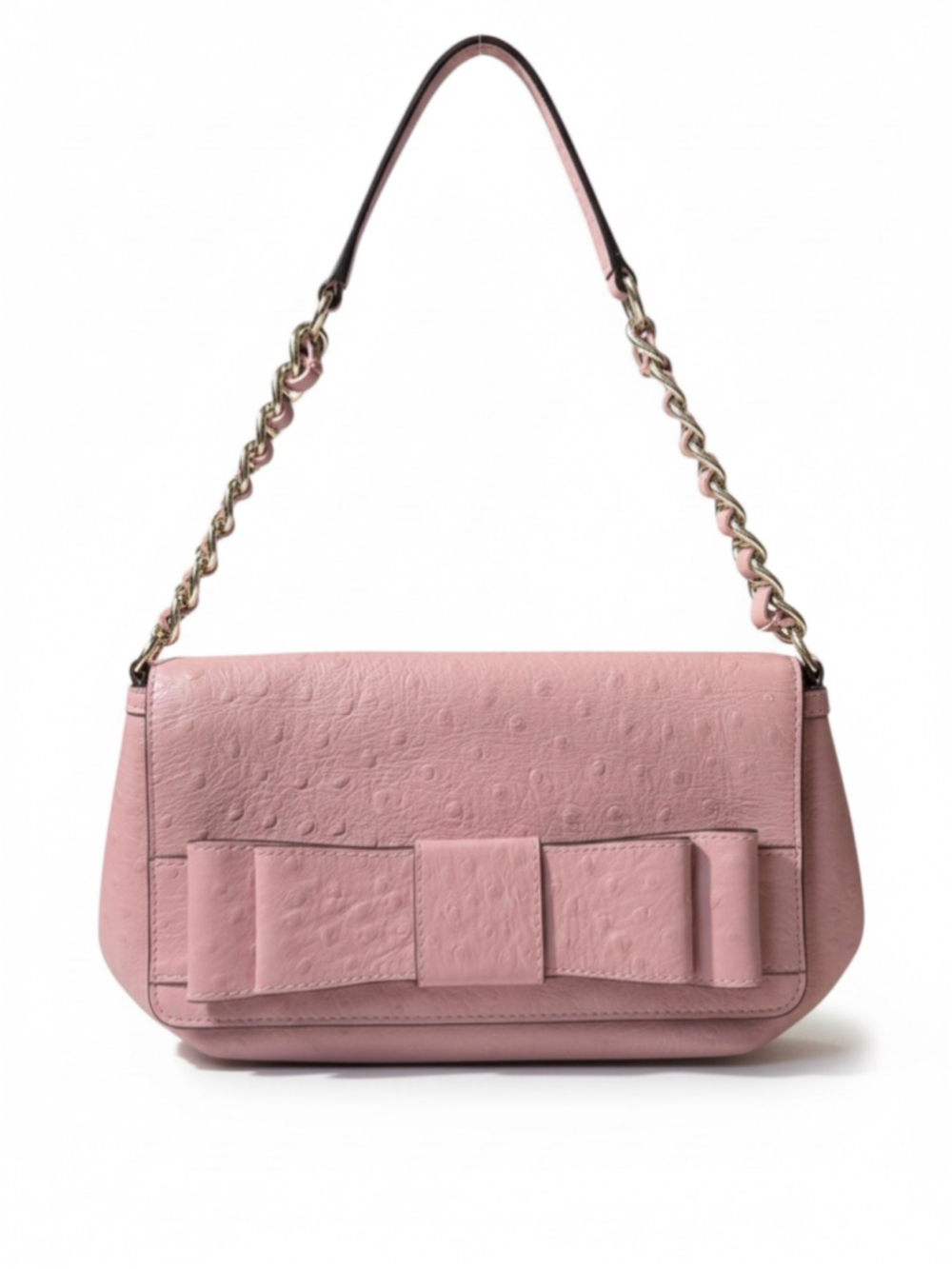 Kate Spade Joleen Charm City Ostrich Embossed Leather in Rosefrost Pink